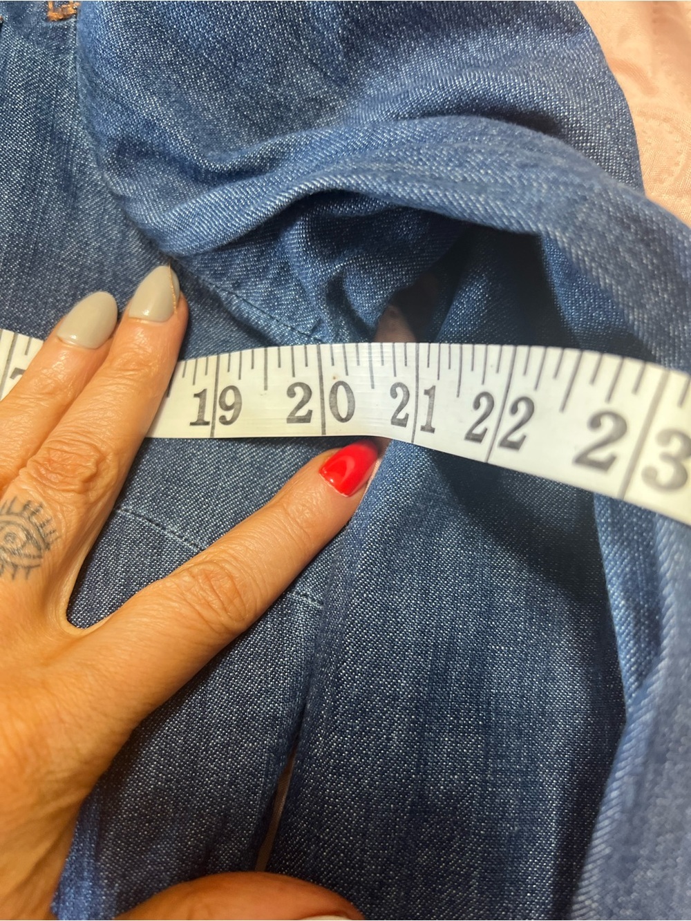 TALBOTS Denim Jumpsuit Medium Pockets Button Down Long Sleeve - Picture 12 of 15